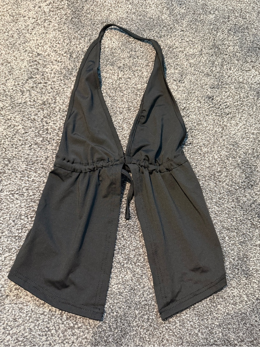 SHEIN Black Halter Tie-Front Tank Top A-54